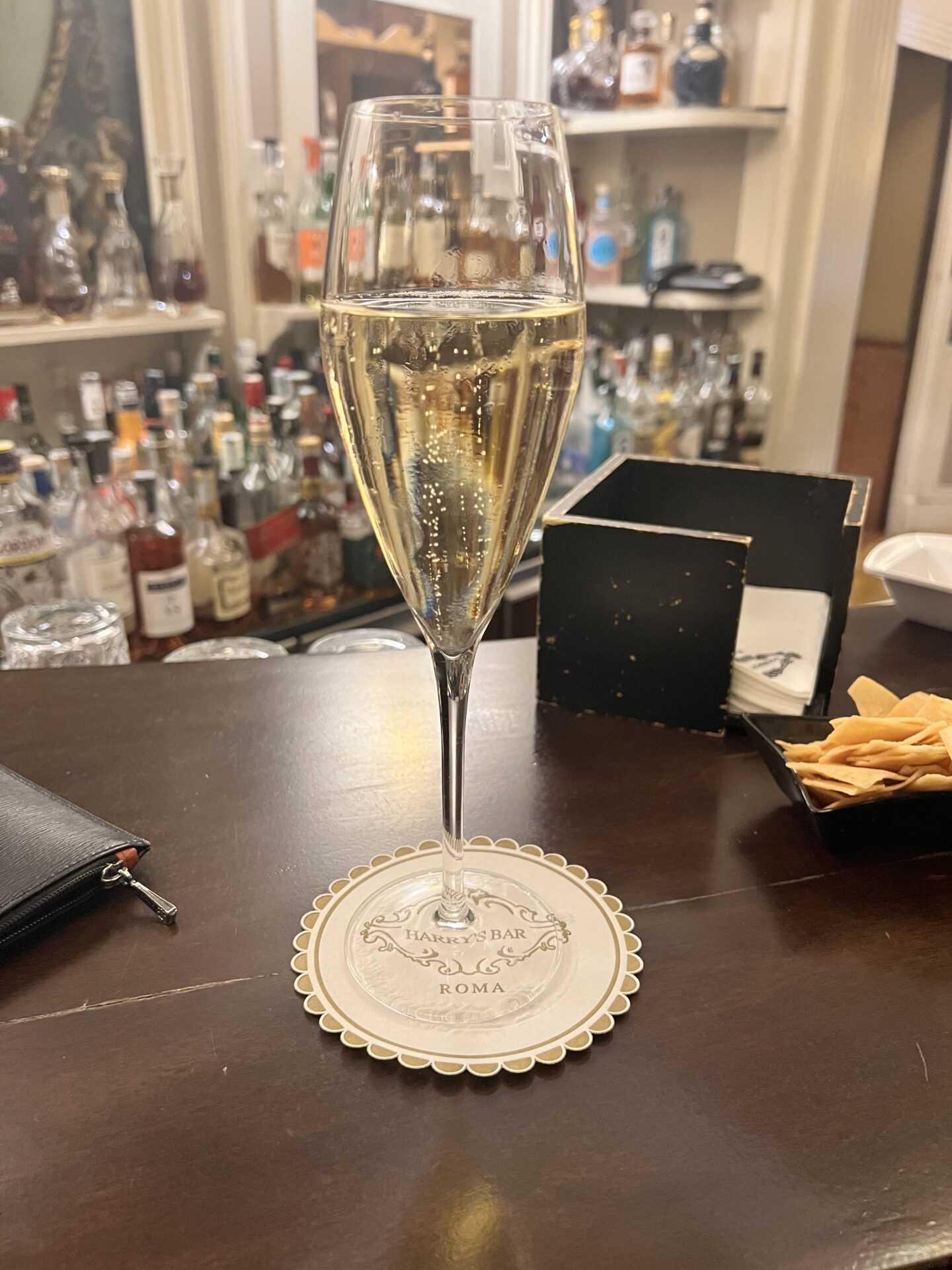 champagne at Harry's bar